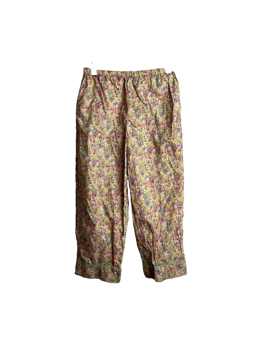 Doen Kids Size 8 Liberty Chrysanthemum Sky Floral Cotton Pajama Pants Yellow